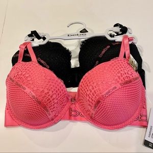 NWT‎ Bebe 2Pk Push-up Padded Bras 36D